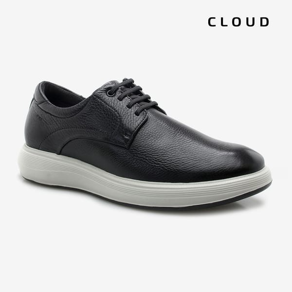 Sapato Casual em Couro Preto Allure - Cloud